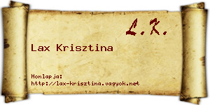 Lax Krisztina névjegykártya