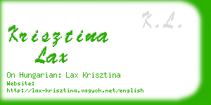 krisztina lax business card